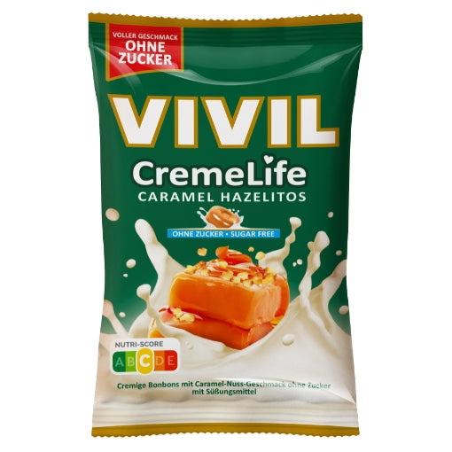 VIVIL Creme Life Caramel Hazelitos Sahnebonbons ohne Zucker | 90g