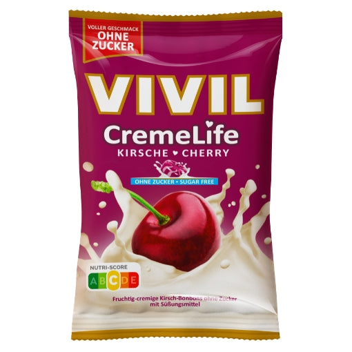 VIVIL Creme Life Kirsche Sahnebonbons ohne Zucker | 90g