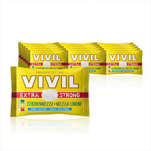 VIVIL Extra Strong Zitronenmelisse Pastillen ohne Zucker | 5 x 3er Pack