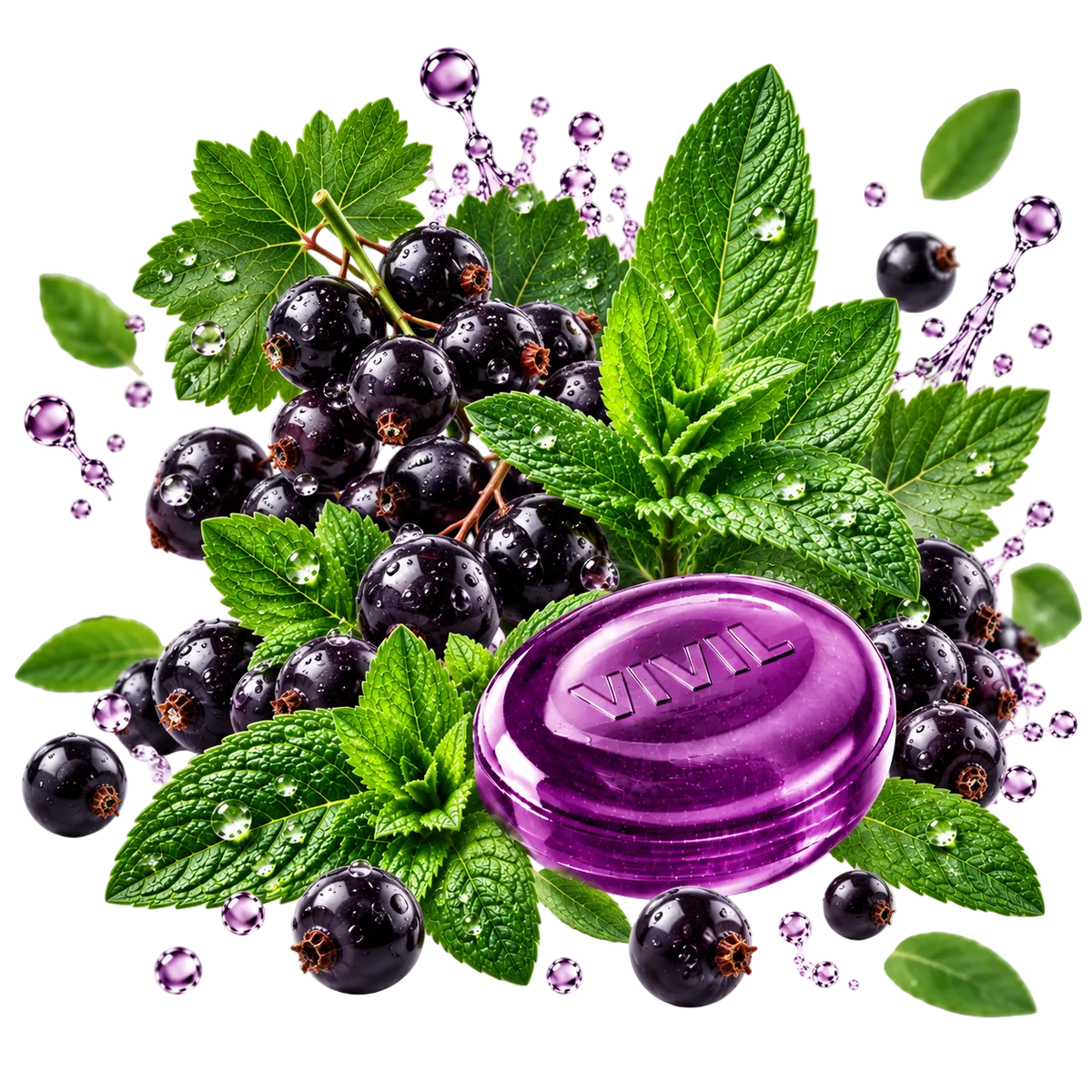 VIVL Bonbon mit Johannisbeeren und Minze