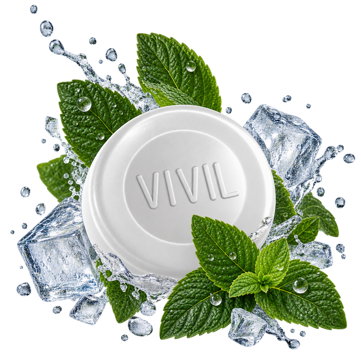 VIVIL Pfefferminz Pastille mit Pfefferminzblättern