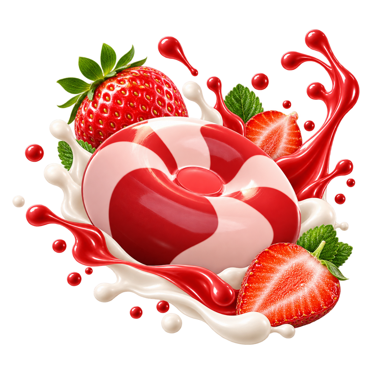 VIVIL Erdbeere Sahne Bonbon mit Erdbeeren und cremiger Sahne