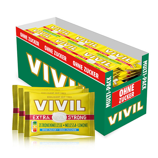 VIVIL Extra Strong Zitronenmelisse Pastillen ohne Zucker | 26 x 3er Pack
