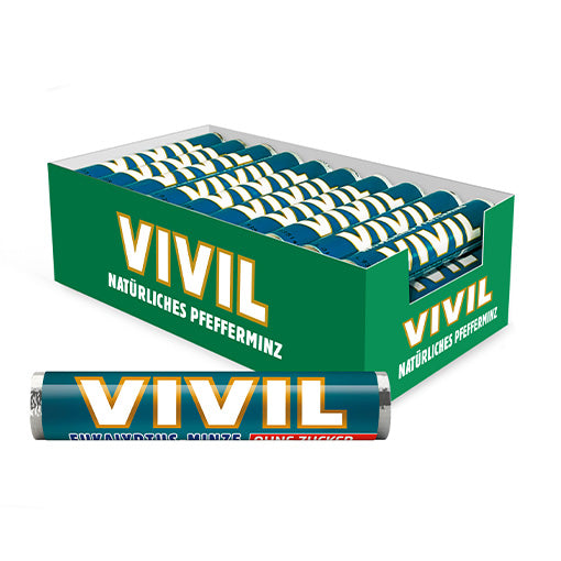 VIVIL Eukalyptus-Minze Pastillen ohne Zucker | 30 Rollen
