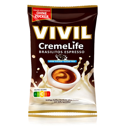 VIVIL Creme Life Brasilitos Espresso Sahnebonbons ohne Zucker | 110g