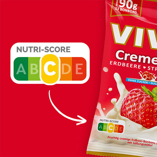 VIVIL Creme Life Erdbeere Sahnebonbons ohne Zucker | 90g