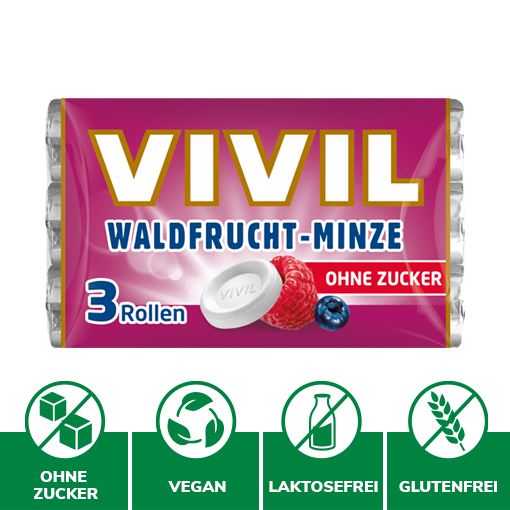 VIVIL Waldfrucht-Minze Pastille ohne Zucker | 3er Pack VIVIL Waldfrucht-Minze Pastille ohne Zucker | 3er Pack