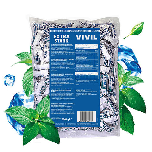 VIVIL Extra Stark Halsbonbons ohne Zucker | 1 Kilo