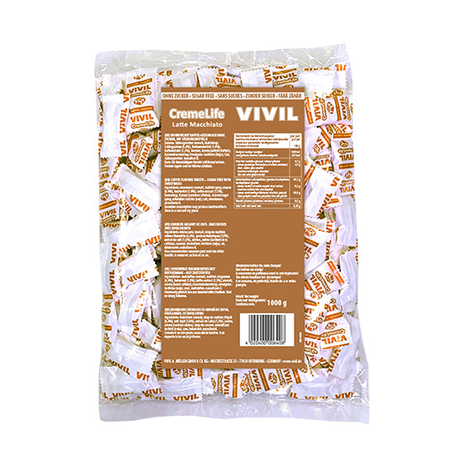 VIVIL Creme Life Latte Macchiato Sahnebonbons ohne Zucker | 1 Kilo