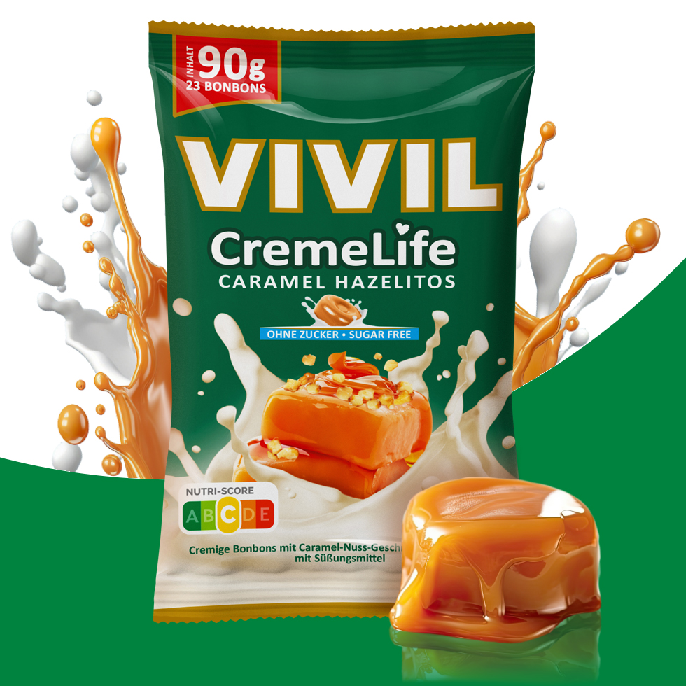 VIVIL Creme Life Hazelitos Bonbonverpackung VIVIL Creme Life Hazelitos Bonbonverpackung mit Zutaten