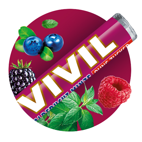 Navigation_Rollen Waldfrucht-Minze Pfefferminzrolle Waldfrucht-Minze mit Pfefferminzblätter