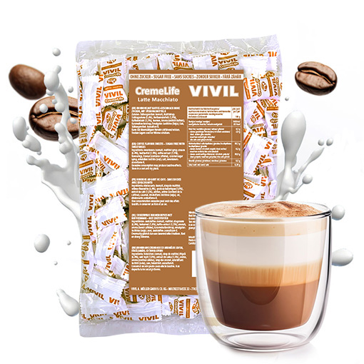 VIVIL Creme Life Latte Macchiato Sahnebonbons ohne Zucker | 1 Kilo VIVIL Creme Life Latte Macchiato Sahnebonbons ohne Zucker | 1 Kilo