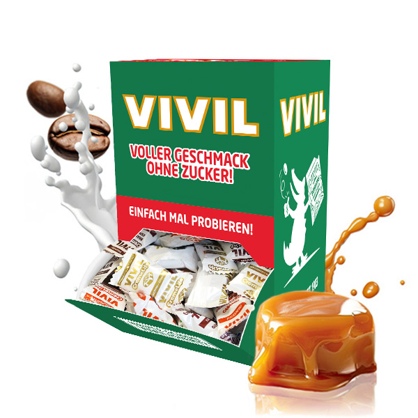 VIVIL Creme Life Kaffee/Karamell Sahnebonbons ohne Zucker | Mischbox