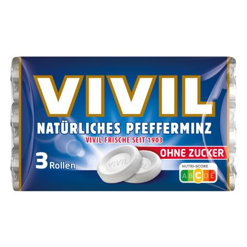 VIVIL Natürliches Pfefferminz Pastillen ohne Zucker | 3er Pack VIVIL Natürliches Pfefferminz Pastillen ohne Zucker | 3er Pack