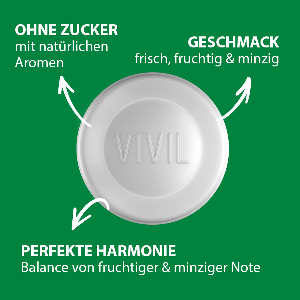 VIVIL Johannisbeere-Minze Pastillen ohne Zucker | 28g VIVIL Johannisbeere-Minze Pastillen ohne Zucker | 28g