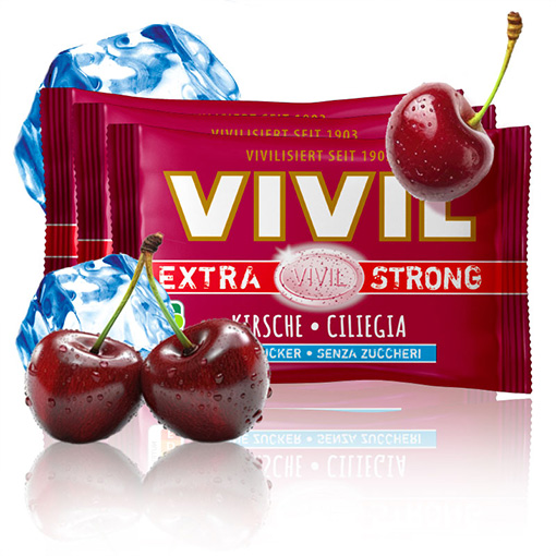 VIVIL Extra Strong Kirsche ohne Zucker | 26 x 3er Pack