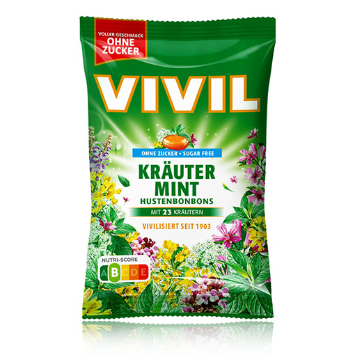 VIVIL Kräuter-Mint Hustenbonbons ohne Zucker | 120g VIVIL Kräuter-Mint Hustenbonbons ohne Zucker | 120g