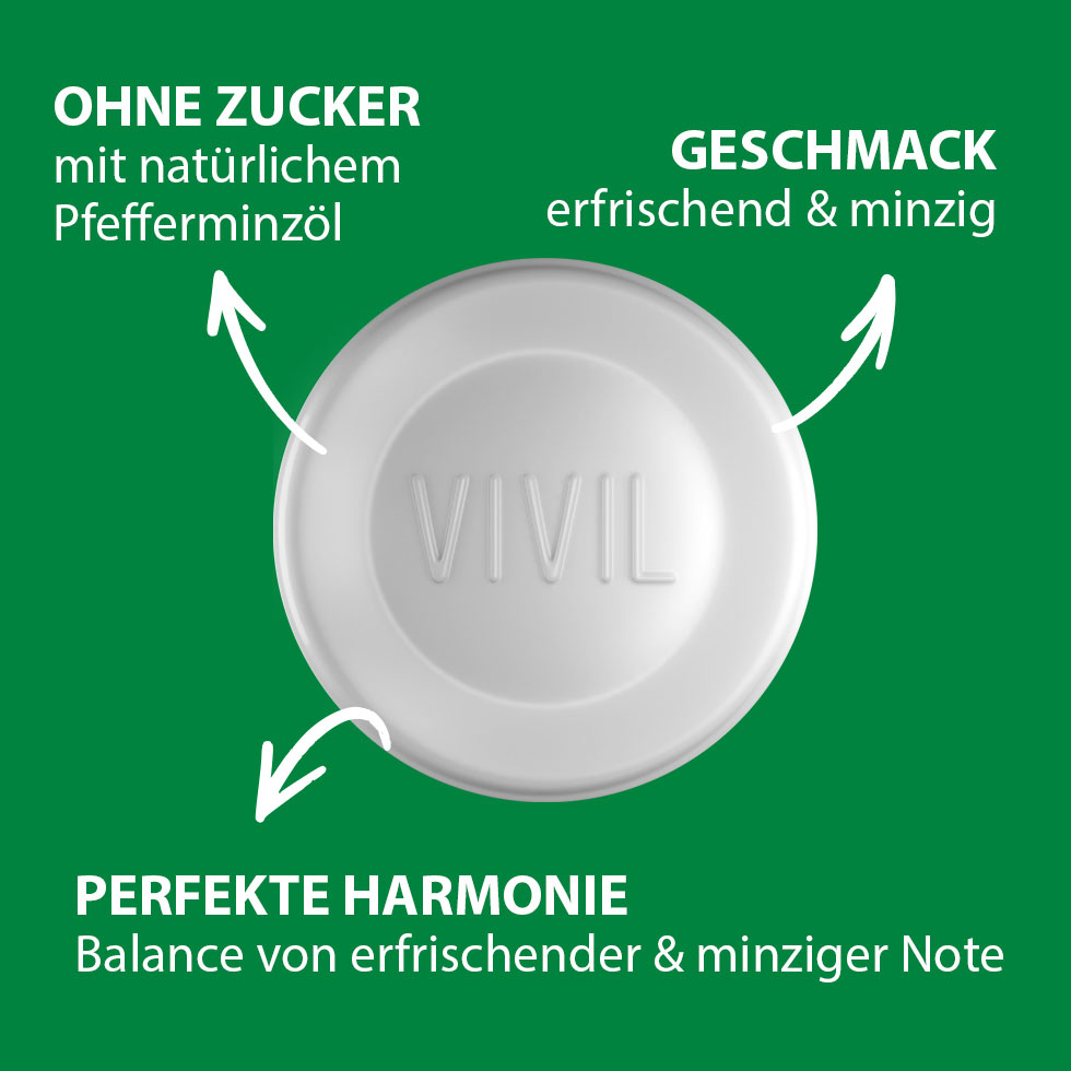 VIVIL Natürliches Pfefferminz Pastillen ohne Zucker | 20 x 3er Pack