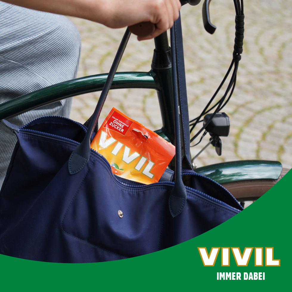 VIVIL Wild Orange Erfrischungsbonbons ohne Zucker | 15 Beutel
