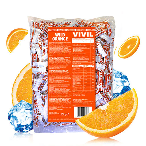 VIVIL Wild Orange Erfrischungsbonbons ohne Zucker | 1 Kilo