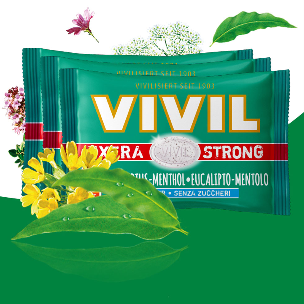 VIVIL Extra Strong Eukalyptus-Menthol ohne Zucker | 26 x 3er Pack VIVIL Extra Strong Eukalyptus-Menthol ohne Zucker | 26 x 3er Pack