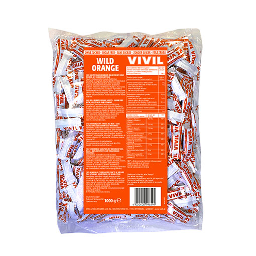 VIVIL Wild Orange Erfrischungsbonbons ohne Zucker | 1 Kilo