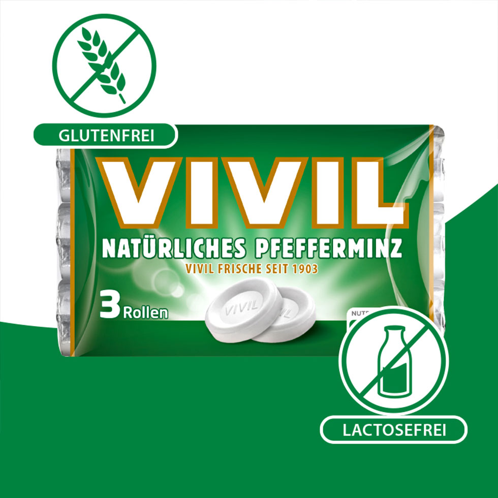 VIVIL Natürliches Pfefferminz Pastillen | 3er Pack VIVIL Natürliches Pfefferminz Pastillen | 3er Pack
