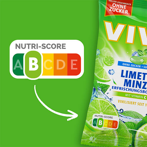 VIVIL Limette-Minze Erfrischungsbonbons ohne Zucker | 120g