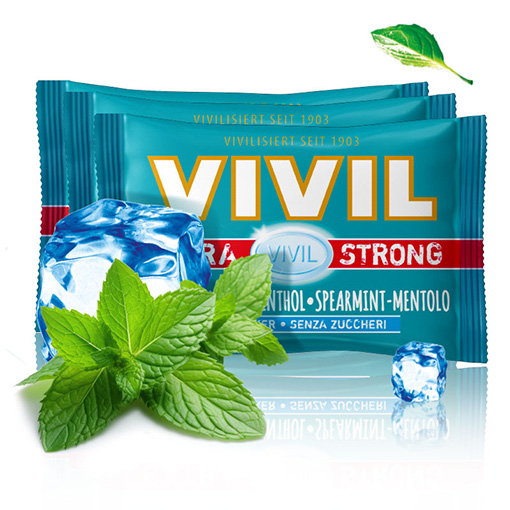 VIVIL Extra Strong Spearmint-Menthol ohne Zucker | 26 x 3er Pack