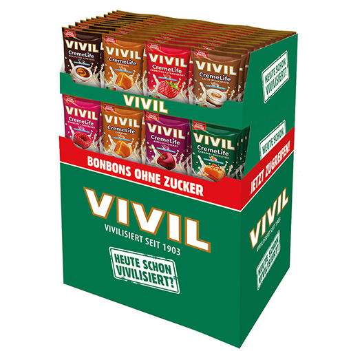 Display Creme Life Sahnebonbons ohne Zucker | 120 Beutel Display Creme Life Sahnebonbons ohne Zucker | 120 Beutel