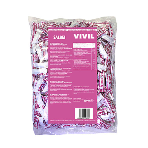 VIVIL Salbei Hustenbonbons ohne Zucker | 1 Kilo