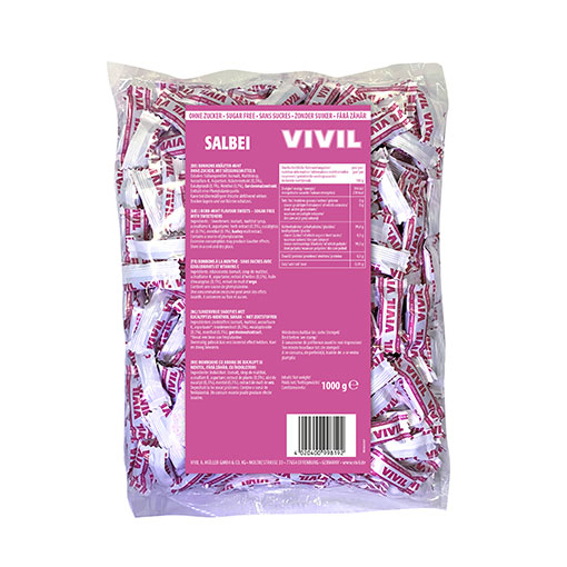VIVIL Salbei Hustenbonbons ohne Zucker | 1 Kilo VIVIL Salbei Hustenbonbons ohne Zucker | 1 Kilo