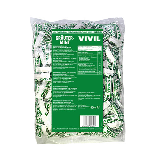 VIVIL Kräuter-Mint Hustenbonbons ohne Zucker | 1 Kilo