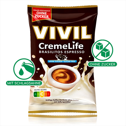VIVIL Creme Life Brasilitos Espresso Sahnebonbons ohne Zucker | 110g
