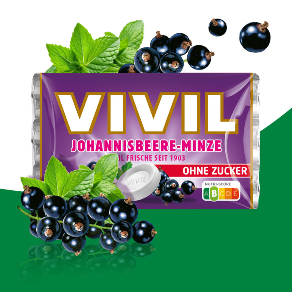 VIVIL Johannisbeere-Minze Pastillen ohne Zucker | 20 x 3er Pack VIVIL Johannisbeere-Minze Pastillen ohne Zucker | 20 x 3er Pack