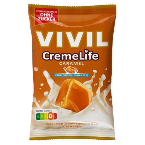 VIVIL Creme Life Caramel Sahnebonbons ohne Zucker | 90g