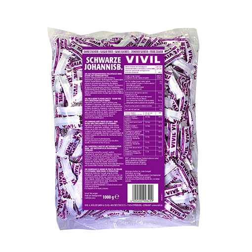 VIVIL Schwarze Johannisbeere Hustenbonbons ohne Zucker | 1 Kilo VIVIL Schwarze Johannisbeere Hustenbonbons ohne Zucker | 1 Kilo