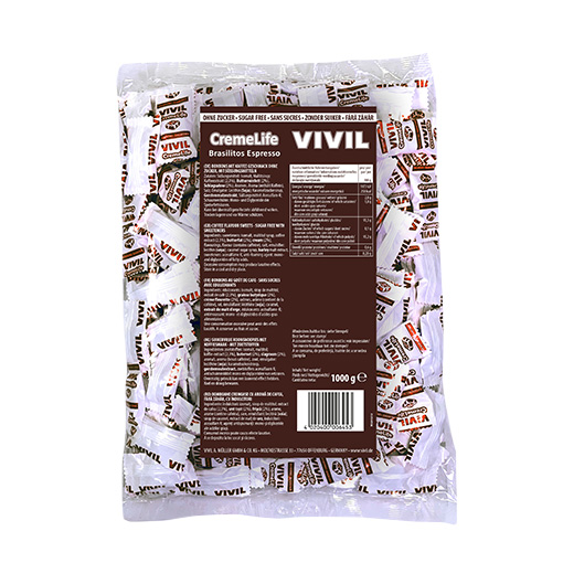 VIVIL Creme Life Brasilitos Espresso Sahnebonbons ohne Zucker | 1 Kilo