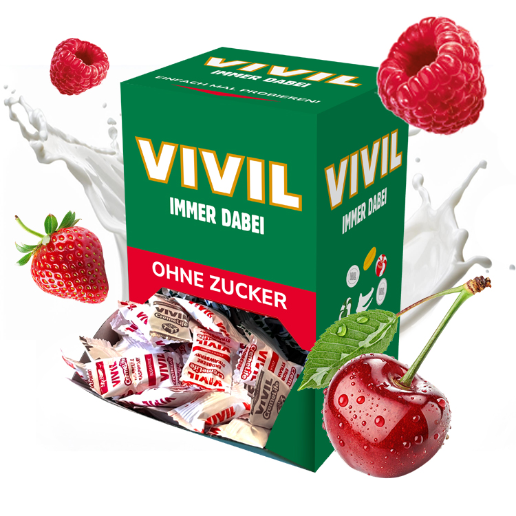 VIVIL Creme Life fruchtige Sahnebonbons ohne Zucker | Mischbox