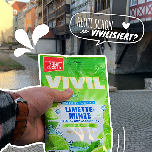 VIVIL Limette-Minze Erfrischungsbonbons ohne Zucker | 15 Beutel
