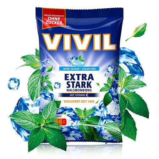 VIVIL Extra Stark Halsbonbons ohne Zucker | 120g