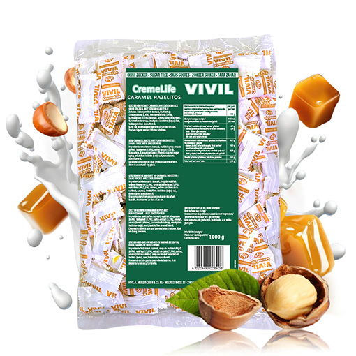 VIVIL Creme Life Hazelitos Sahnebonbons ohne Zucker | 1 Kilo