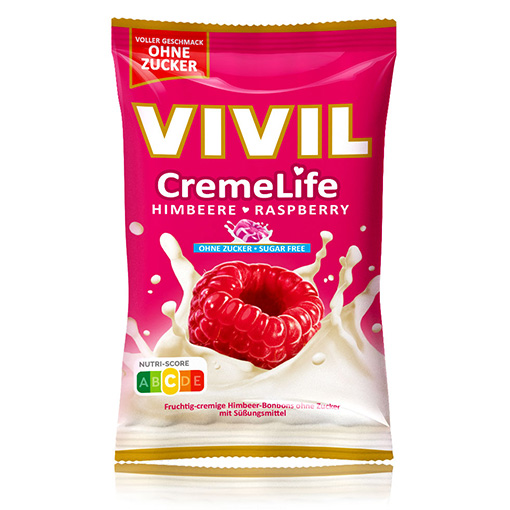 VIVIL Creme Life Himbeere Sahnebonbons ohne Zucker | 110g