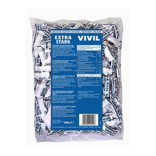 VIVIL Extra Stark Halsbonbons ohne Zucker | 1 Kilo VIVIL Extra Stark Halsbonbons ohne Zucker | 1 Kilo