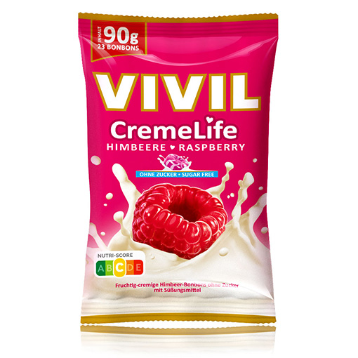 VIVIL Creme Life Himbeere Bonbonverpackung VIVIL Creme Life Himbeere Bonbonverpackung