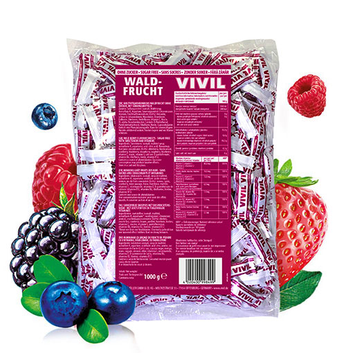 VIVIL Waldfrucht Multivitaminbonbons ohne Zucker | 1 Kilo